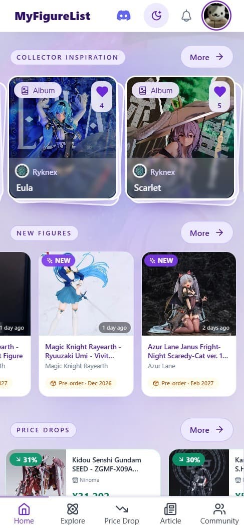 Home page preview on mobile